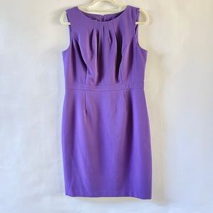 NEW Talbots ponte knit sheath dress keyhole purple 12P